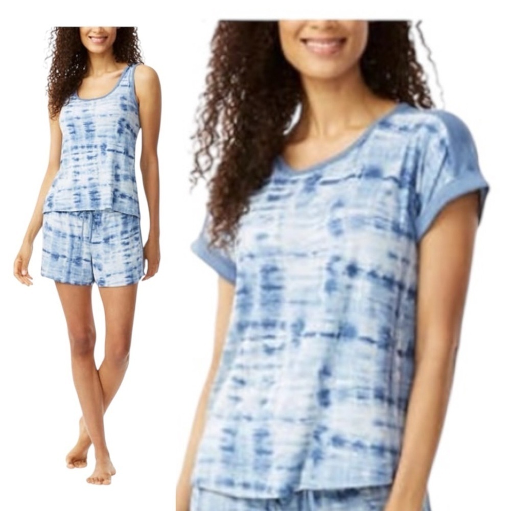 Lucky Brand 3-Piece Mix & Match Blue Tie-Dye Pajama Set. Size Medium.